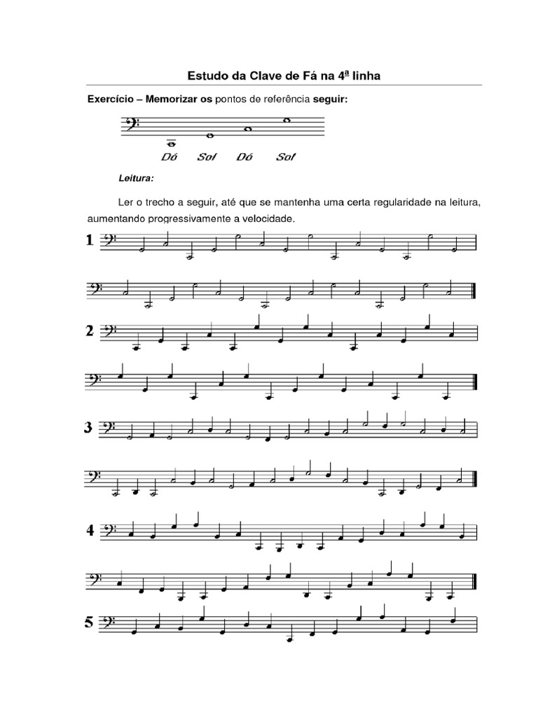 Exercícios Clave de Fá