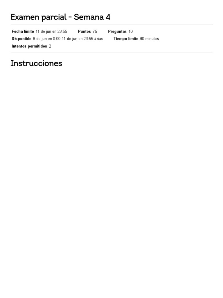 Examen Parcial Semana 4 | PDF | Bancos | Servicios financieros