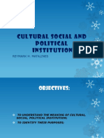 Cultural Social and Political