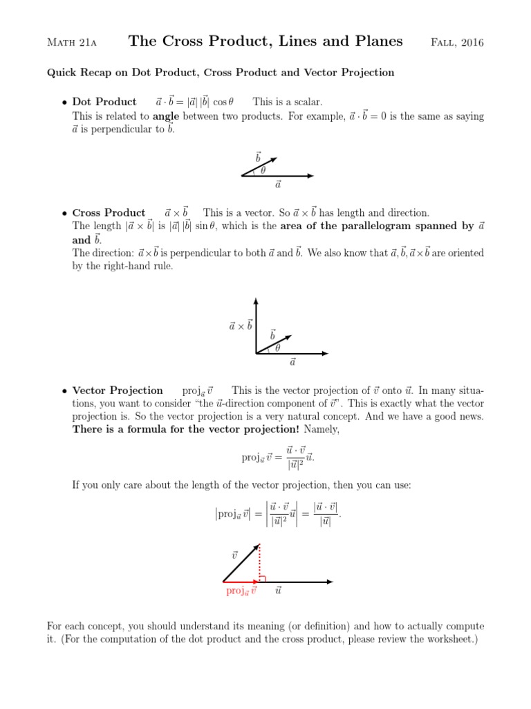 Vector Calculus: Cross Product & Planes | PDF | Euclidean Vector ...