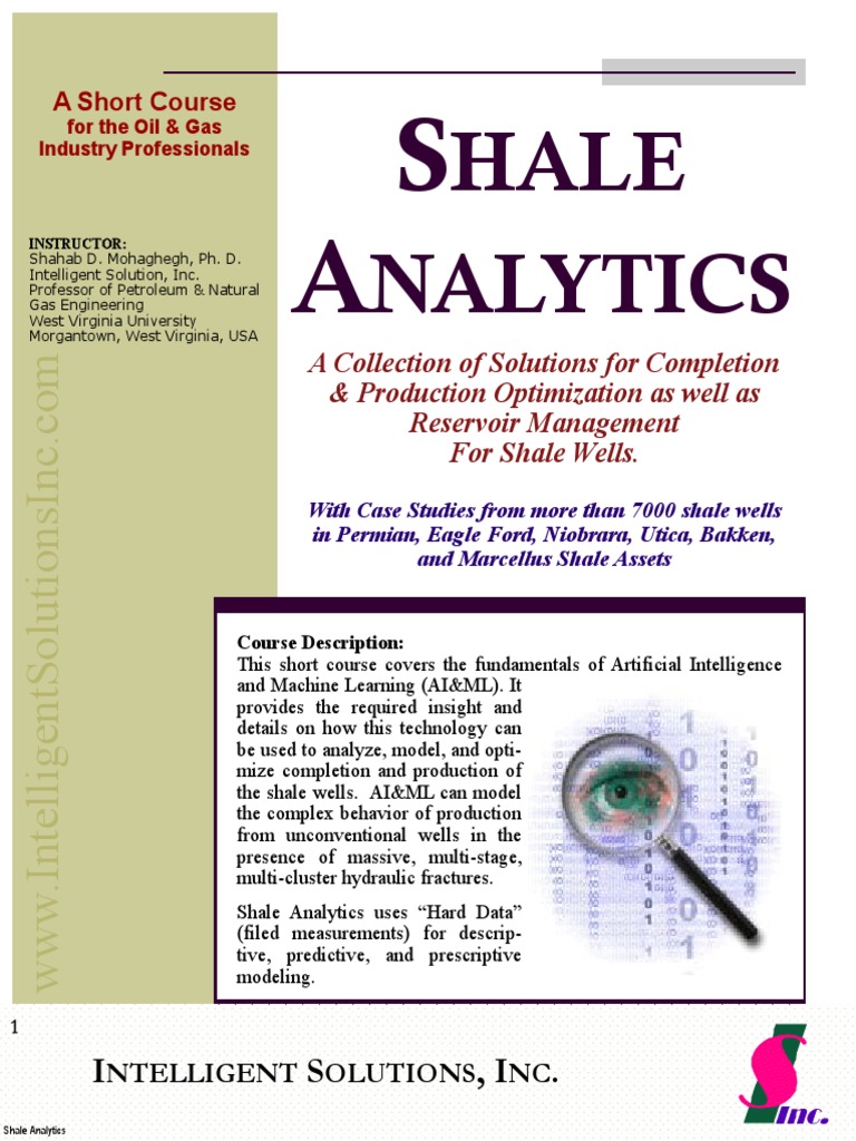 Shale Analytics: Data-Driven Analytics in Unconventional Resources [ペーパーバック] Mohaghegh， Shahab D. 2019 Shale Analytics PDF | PDF | Artificial Intelligence