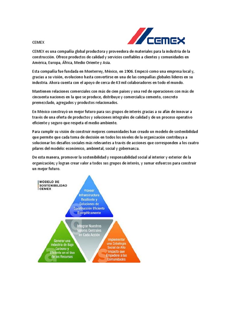CEMEX | PDF | Sustentabilidad | Calidad (comercial)
