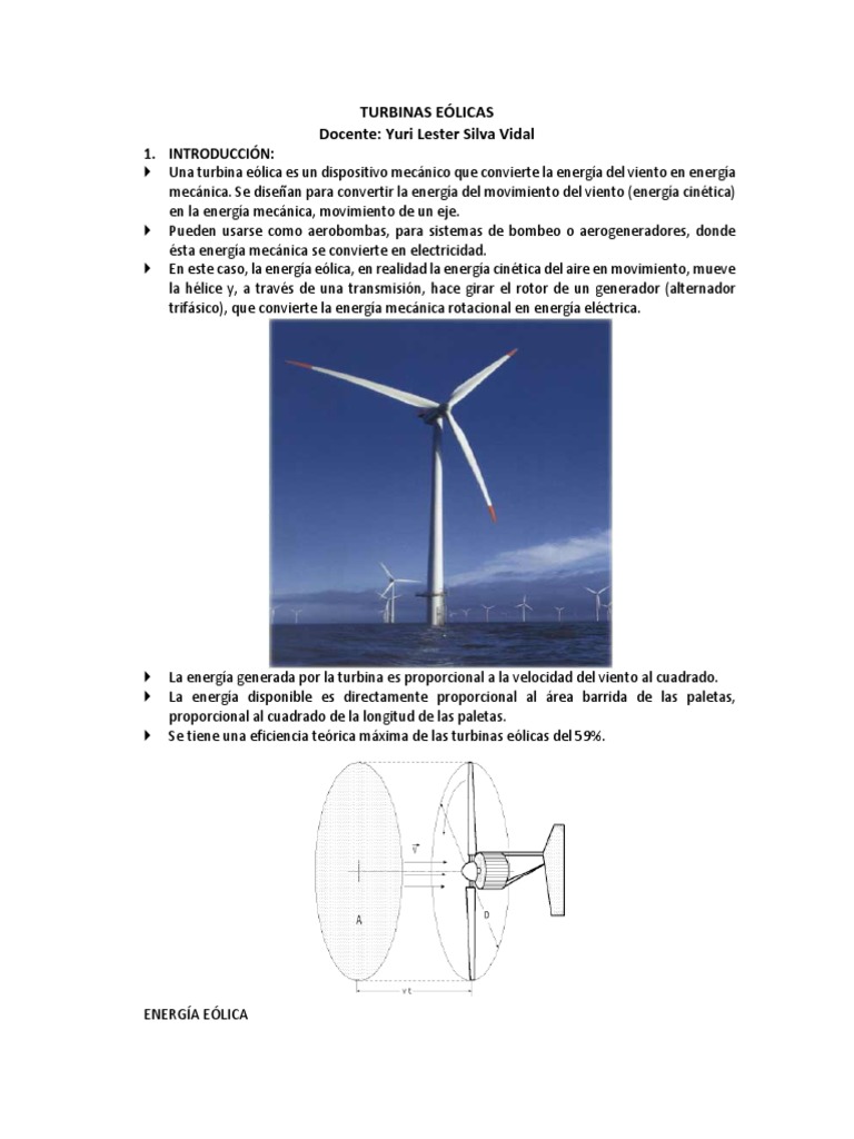 Dimensiones y Tipos de Turbinas Eólicas | PDF | Turbina eólica | Herida