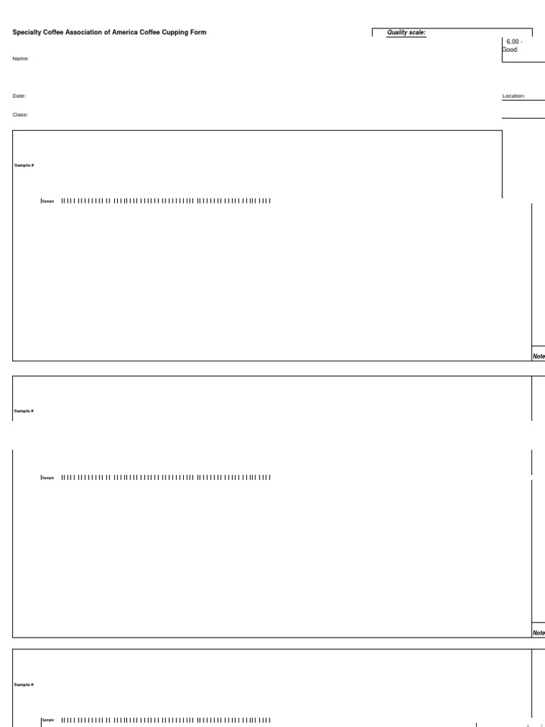 SCA Coffee Cupping Form Guide | PDF