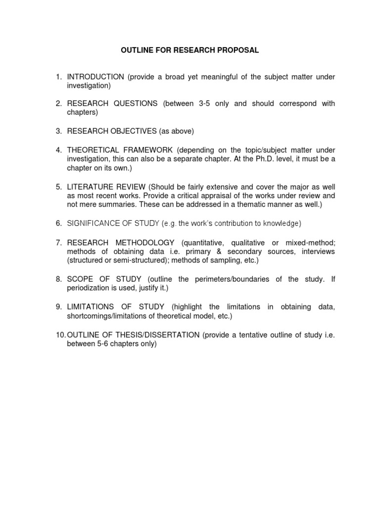 15 Outline For Research Proposal | PDF | Language Arts & Discipline ...