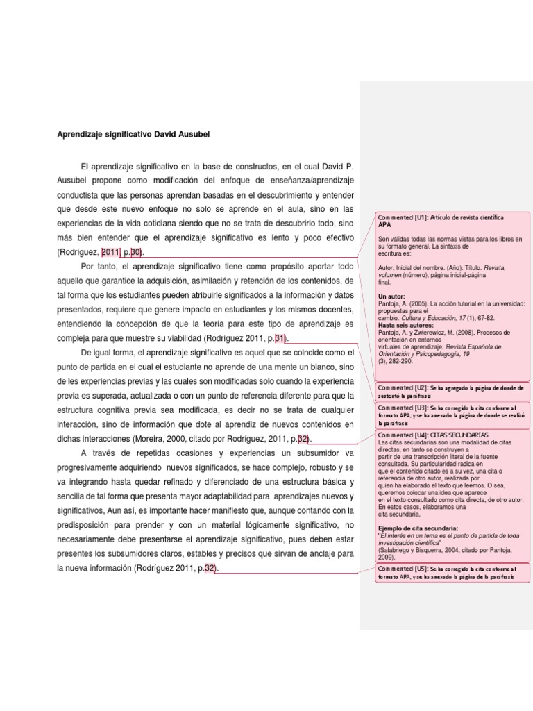Aprendizaje Significativo David Ausubel | PDF | Aprendizaje ...