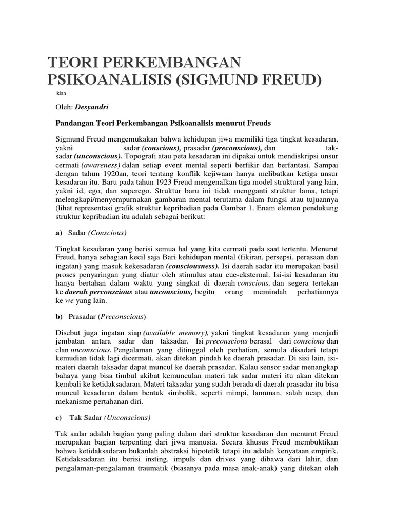 Teori Perkembangan Psikoanalisis Sigmund Freud Music Culture And Education Pdf