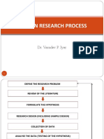 Steps in Research Process: Dr. Vasudev P. Iyer