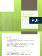 African Music Characteristics Functions