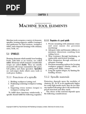 Machine Tool Elements - Guideways and Spindles | PDF | Machines