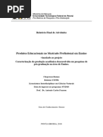 Produtos educacionais no mestrado profissional 