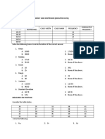 Quiz 4 Statistics Measures On Central Tendency and Dispersion (Grouped Data)