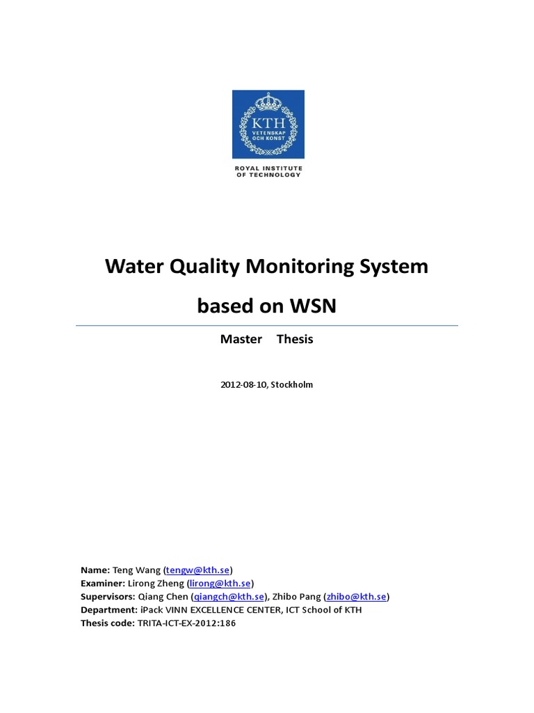Water Quality Monitoring System Based On WSN | PDF | Ultra Wideband ...