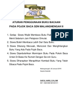 Aturan Baca Buku Pojok SD Malangnengah