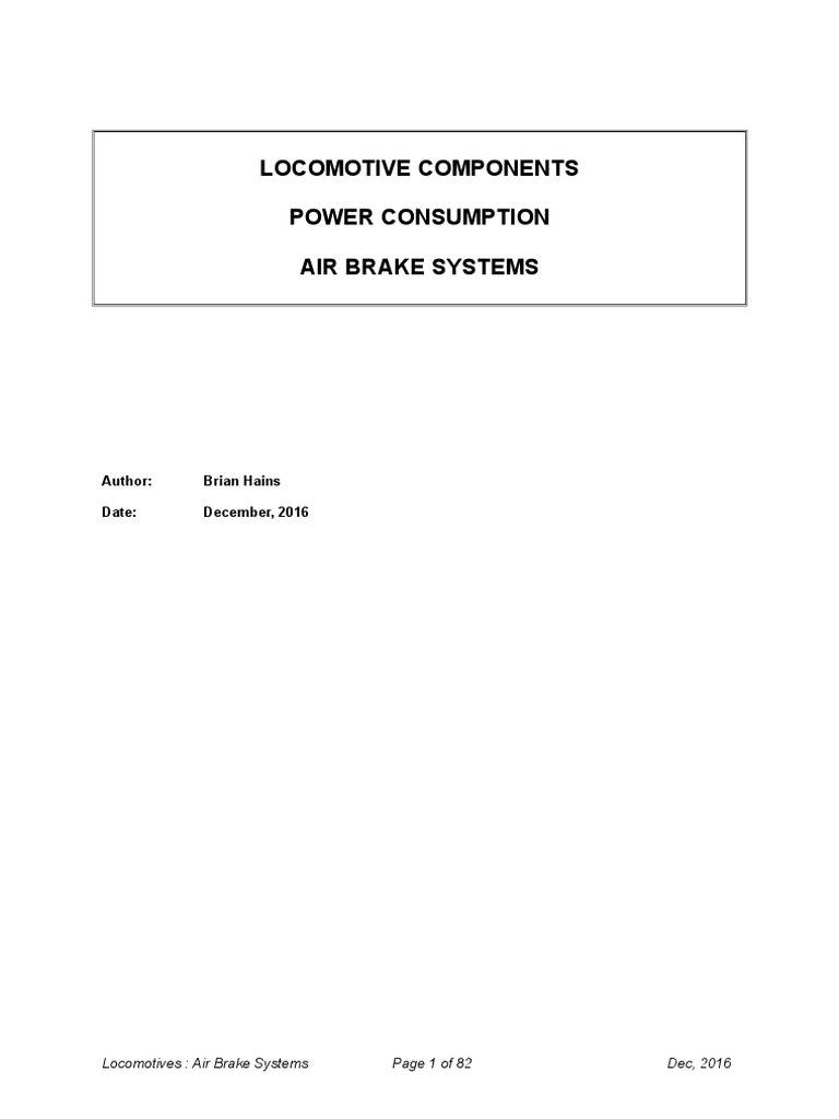 Components Air Brake Systems PDF Steam Engine Steam