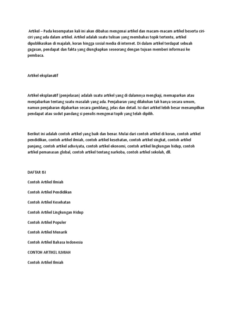 Contoh Artikel Januari 1981