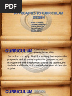 Approaches To Curriculum Design New