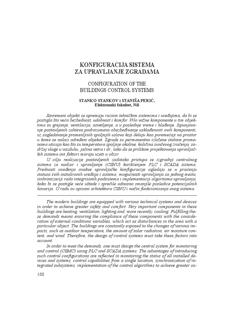 Configuration of The Buildings Control Systems | PDF