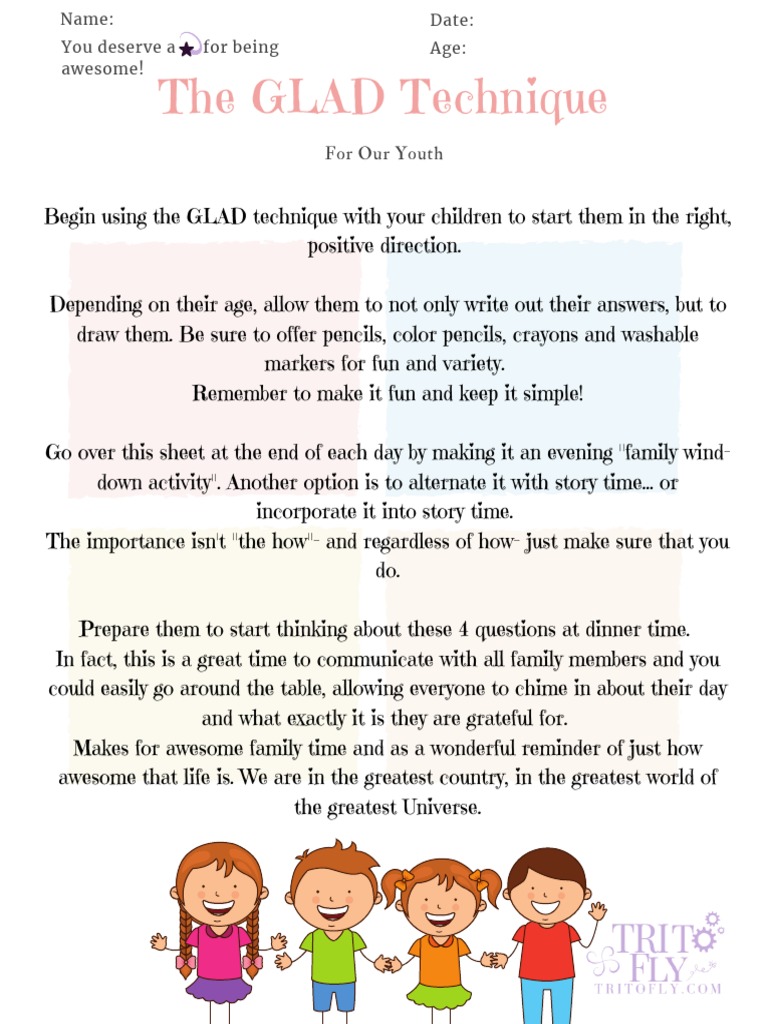 GLAD Technique for Kids' Gratitude | PDF | Wellness | Lifestyle