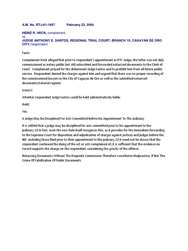 Judge Disbarment Case: Notary Misconduct | PDF | Politics
