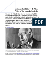 Commentators in Cricket History - 1: Alan Mcgilvray - Voice of The Game in Australia