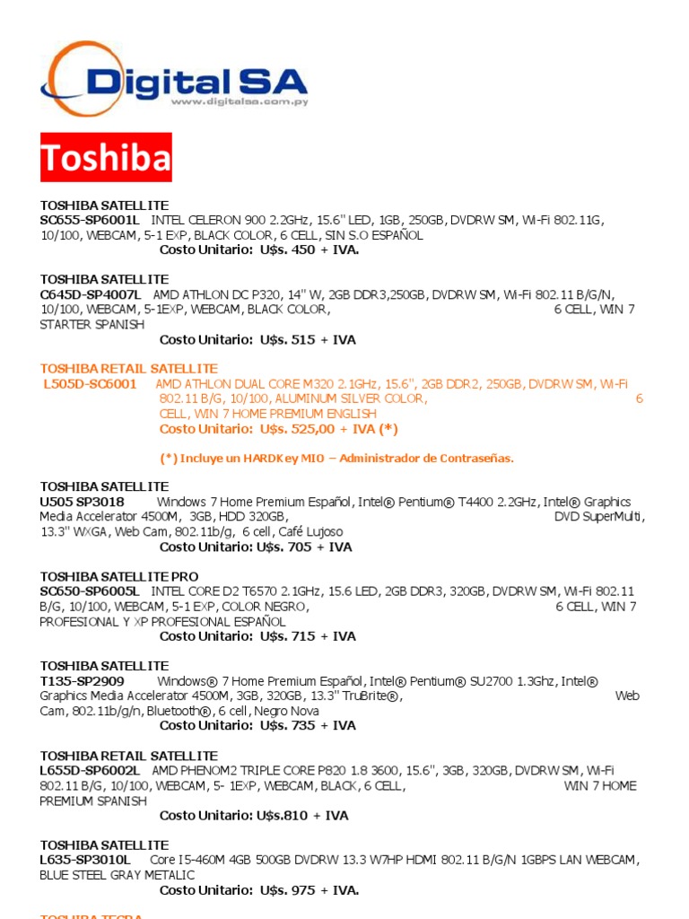 Toshiba Advanced Micro Devices Intel