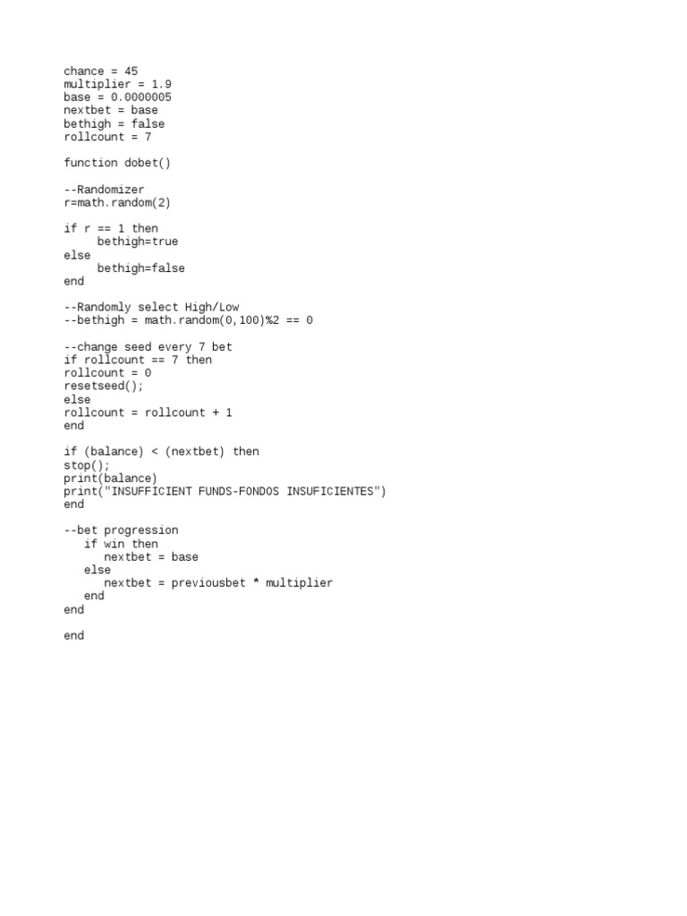 999dice Recovery Script | PDF