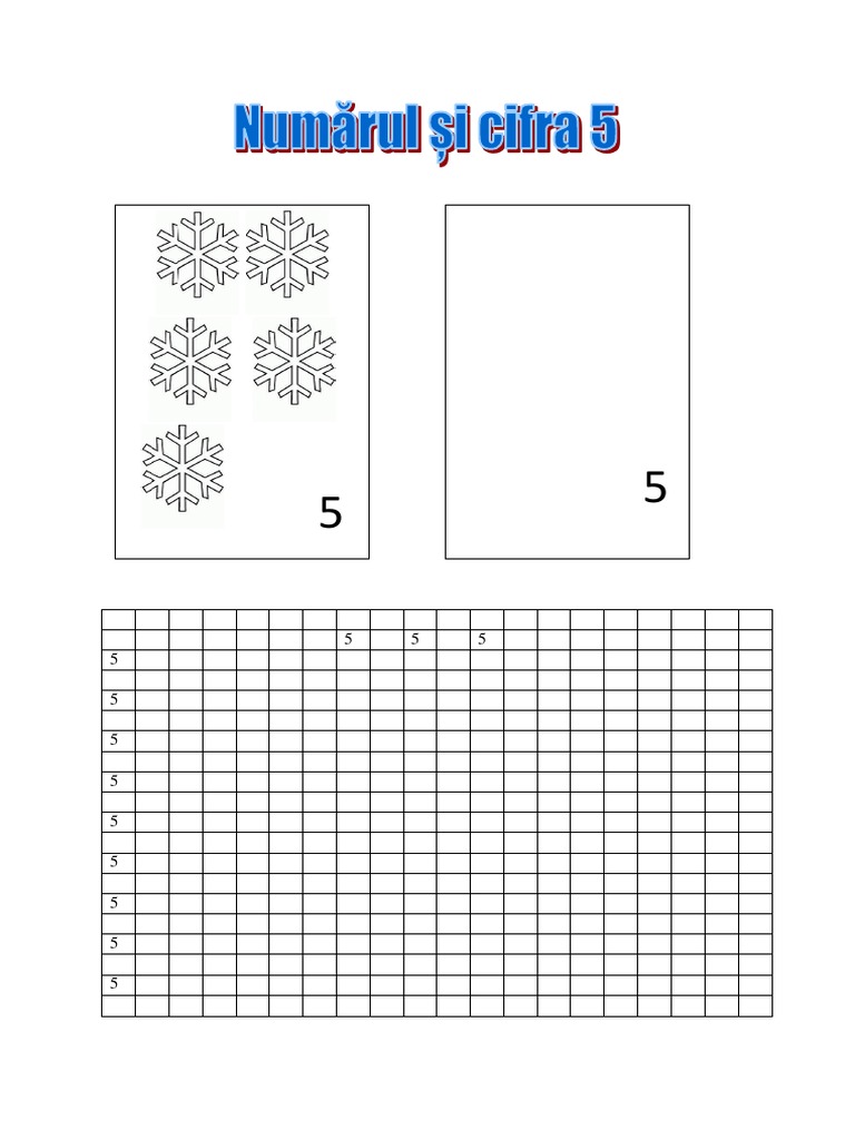 0 Numarul Si Cifra 5 Didactic | PDF