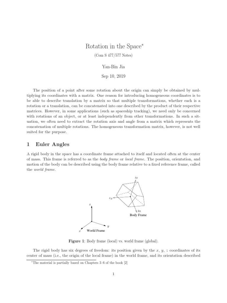 Rotation Matrix | PDF | Eigenvalues And Eigenvectors | Matrix (Mathematics)