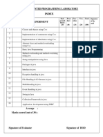 Index: 18it302 - Object Oriented Programming Laboratory