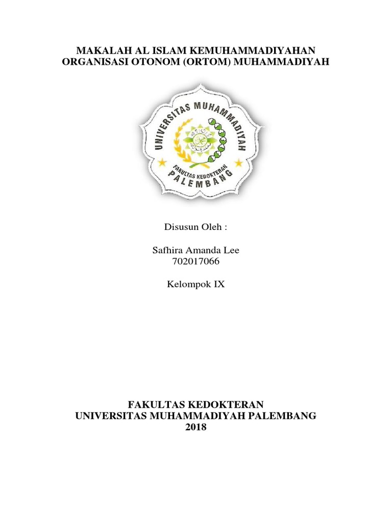 Makalah Al Islam Kemuhammadiyahan Organisasi Otonom Ortom Muhammadiyah