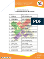 Pengumuman Hasil Open Recruitment Panitia TPK Cup 2019