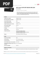 APC Smart-UPS SRT 6000VA RM 230V: Technical Specifications