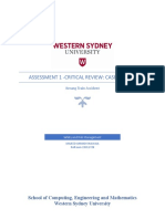 Assessment 1 - Critical Review: Case Study 1: School of Computing, Engineering and Mathematics Western Sydney University