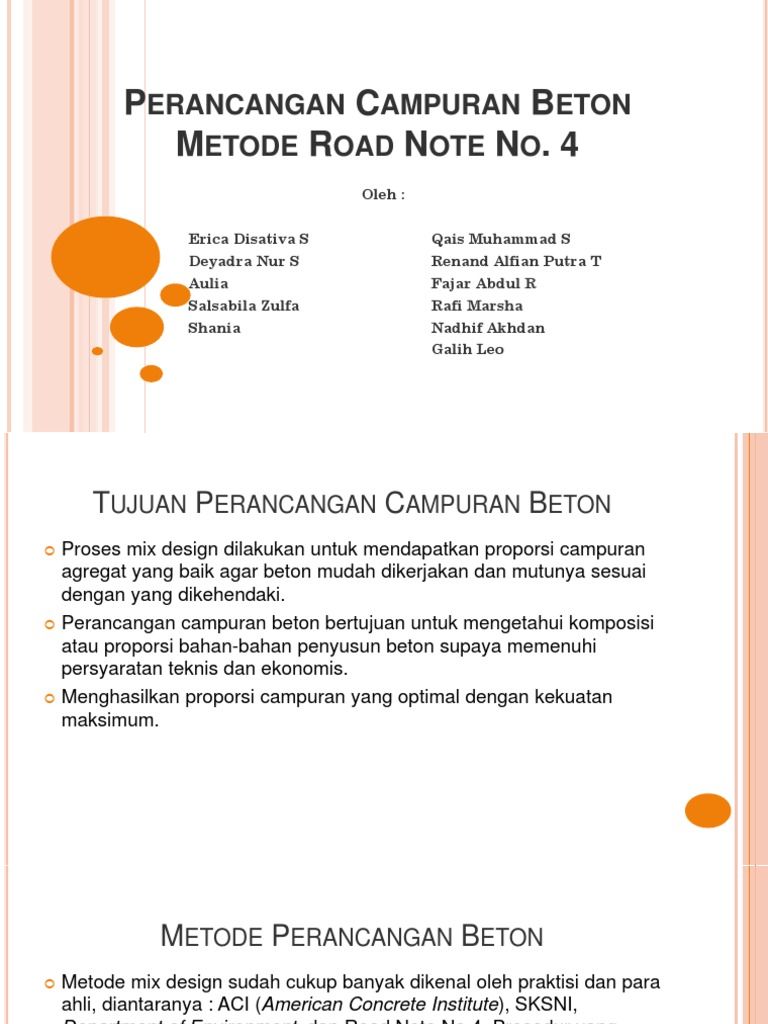 Perancangan Beton Metode Road Note 4 | PDF | Teknologi & Rekayasa