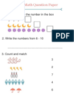 LKG Math Question Paper: 1. Count and Write The Number in The Box