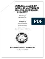 Comparitive Analysis of Contribution of Lawyers in Litigation and Corporate Industry