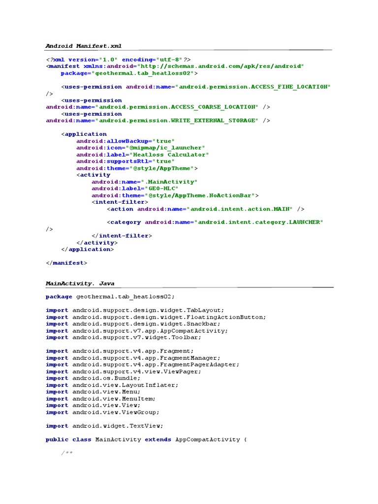 What Is Xmlns Android Http Schemas android com Apk Res Android XML Version Encoding XMLNS: Package :name : Android | PDF | Computing  Platforms | Software