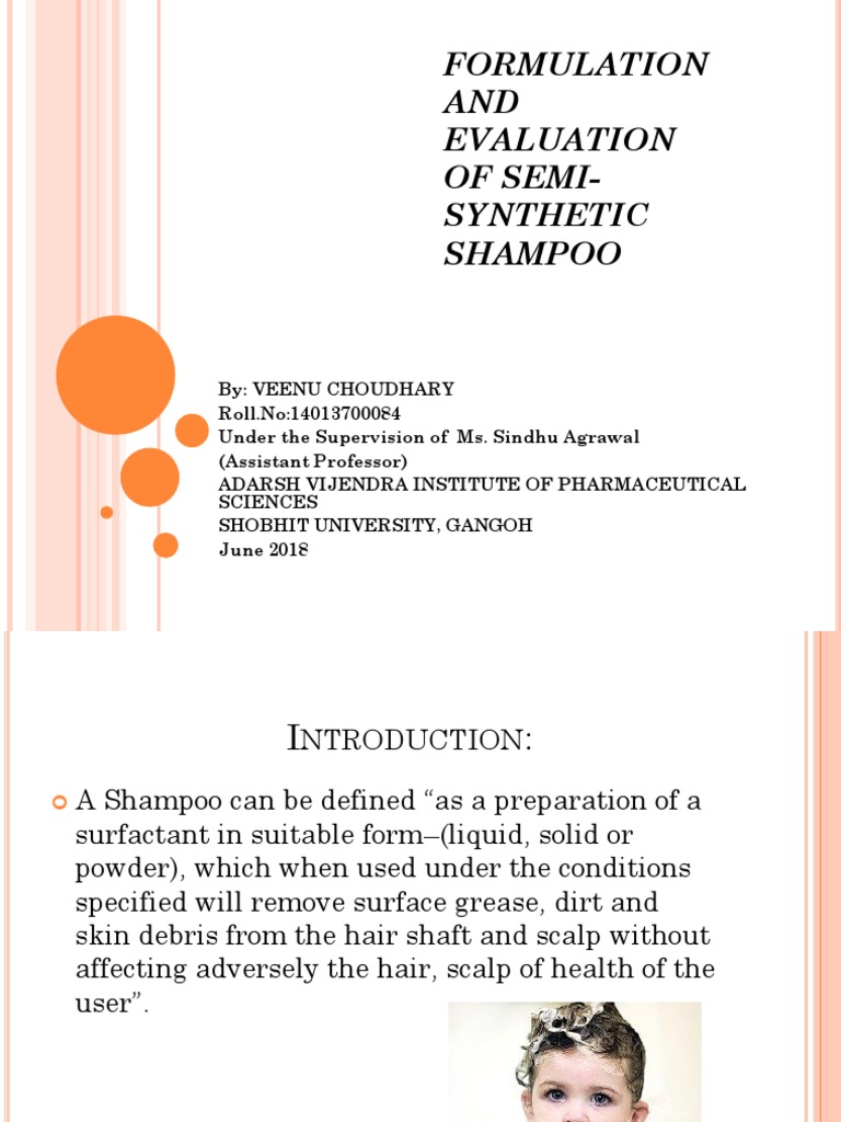 Semi-Synthetic Shampoo Evaluation Report | PDF | Wellness