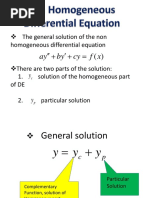 Non Homogenous Differential Equation