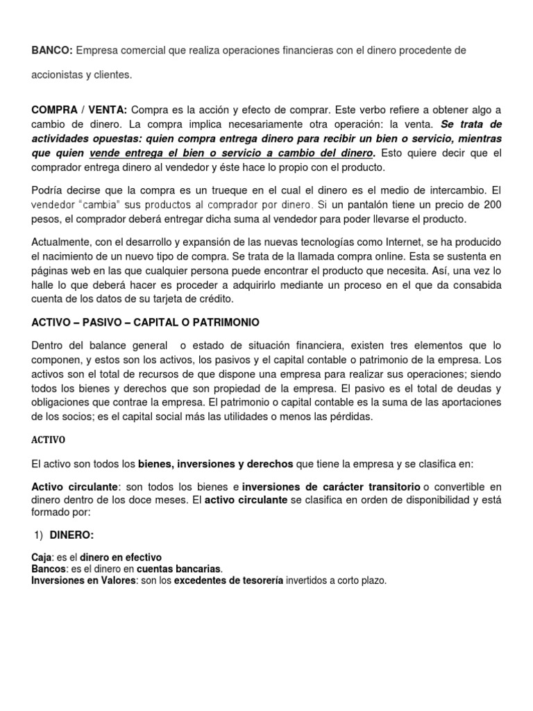 Contabilidad Conceptos Basicos Pdf Contabilidad Dinero