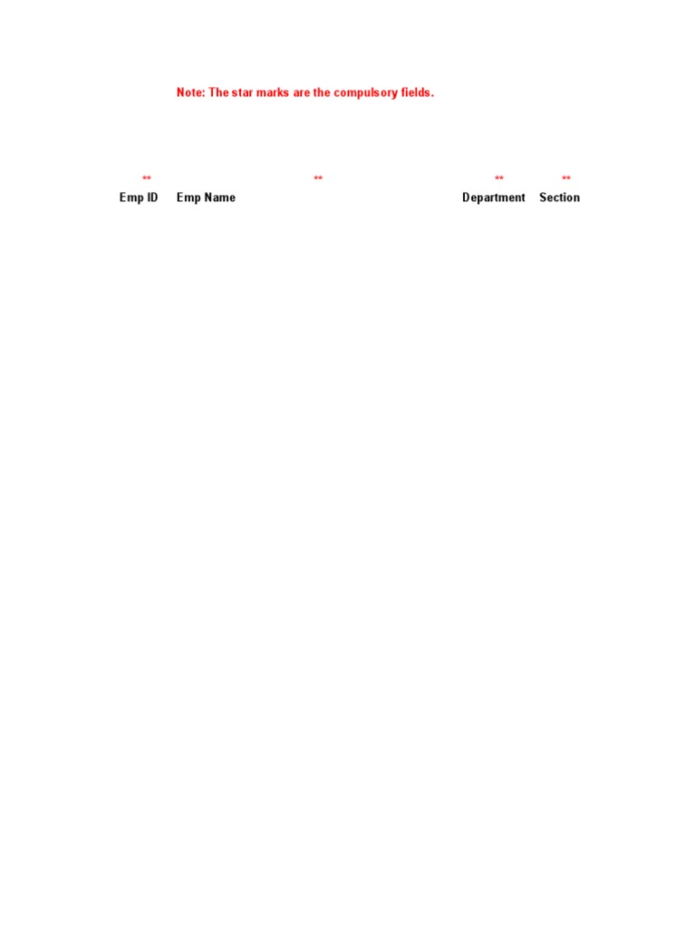 Employee Master Data Template PDF