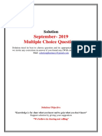 September-2019 Multiple Choice Questions: Solution