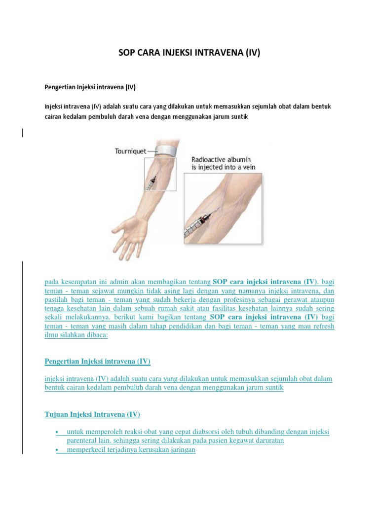 Prosedur Injeksi Intravena (IV) | PDF | Kesehatan Holistik | Sains ...