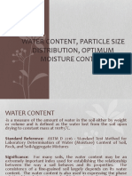 Water Content, Particle Size Distribution, Optimum Moisture Content