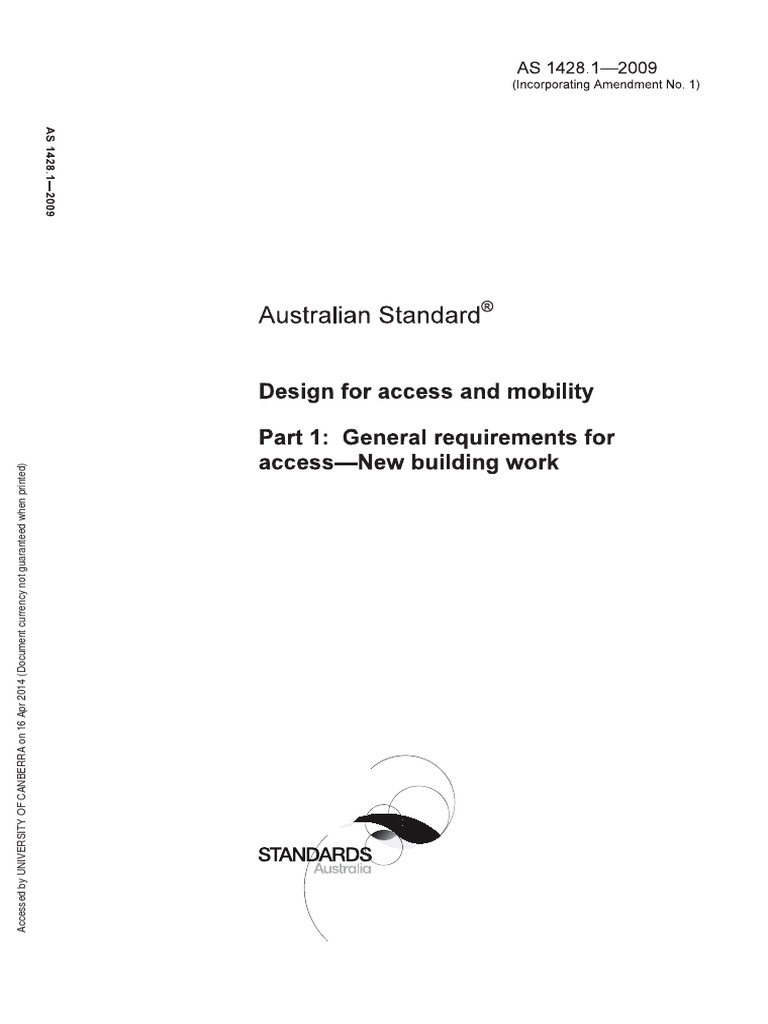 As 1428.1-2009 Design For Access and Mobility | PDF | Sources | Document