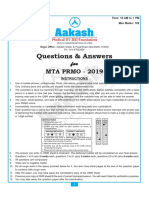 Questions & Answers: For For For For For MTA PRMO - 2019