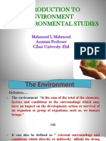 Introduction To Environment and Environmental Studies: Mahmoud I. Mahmoud Assistant Professor Cihan University - Ebil