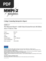 MMPI 2 Interpretation Report Sample