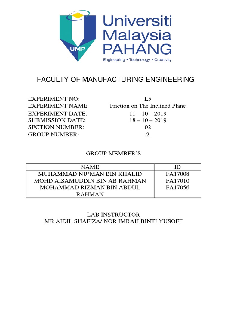 Lab 5 Friction PDF Friction Force